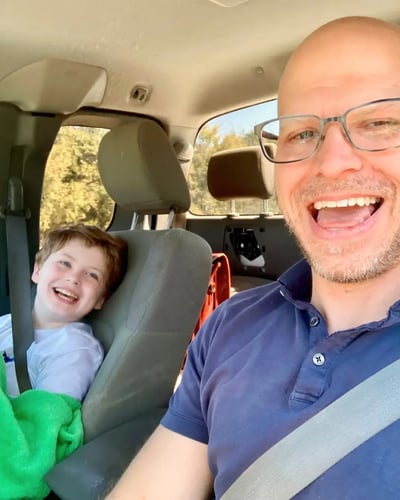 Chris with his son